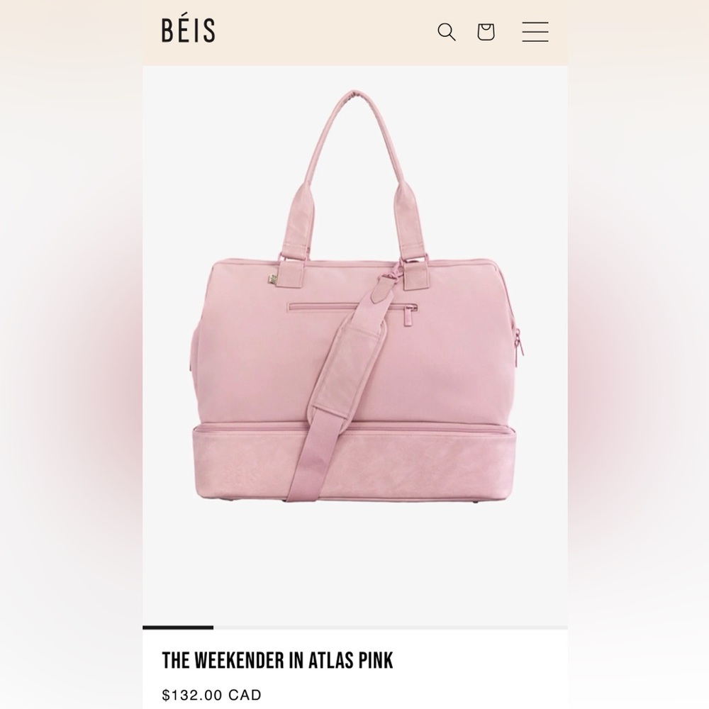 NEED GONE - BEIS | atlas pink travel bag ‘the weekender’